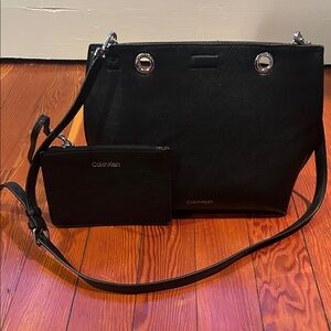 Calvin Klein Black Shoulder Bag with Pouch